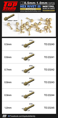 TD23241-0.6mm Hex Rivets (B) Brass