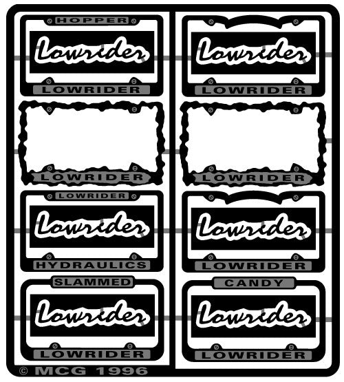 MCG 2084 LOWRIDER LICENSE PLATE FRAMES Scale Pro Shop