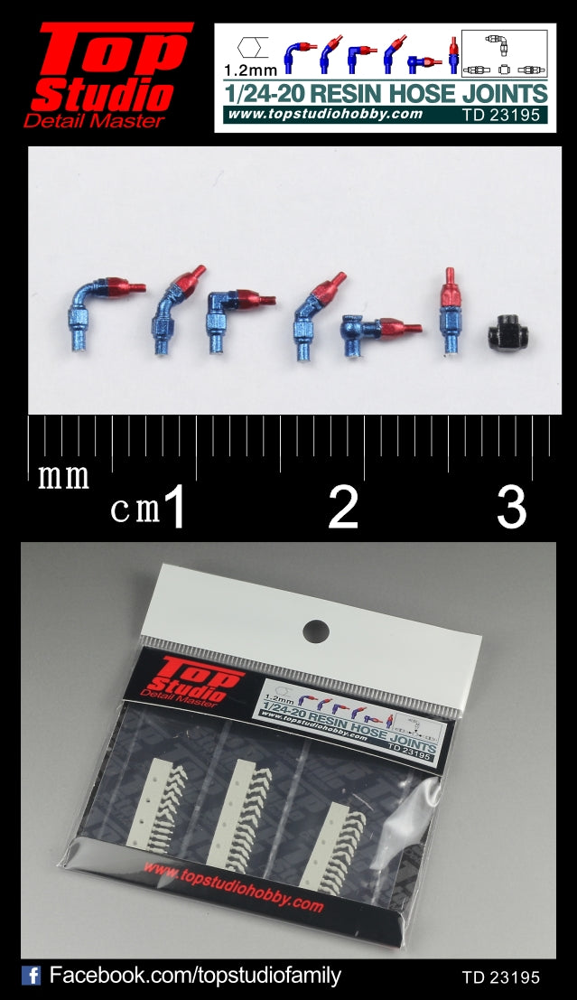 Top Studio TD23195 - Joints Pour Tuyaux Résine 1,2mm - échelle 1/24 1/20