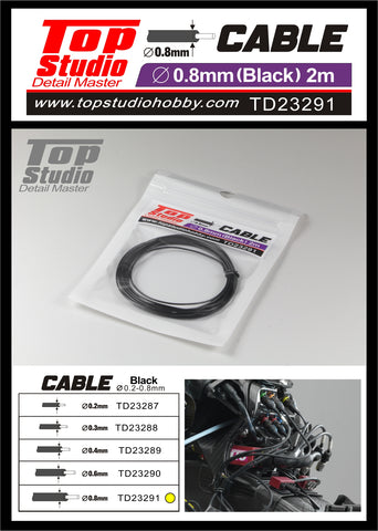 TD23291-0.8mm Black Cable
